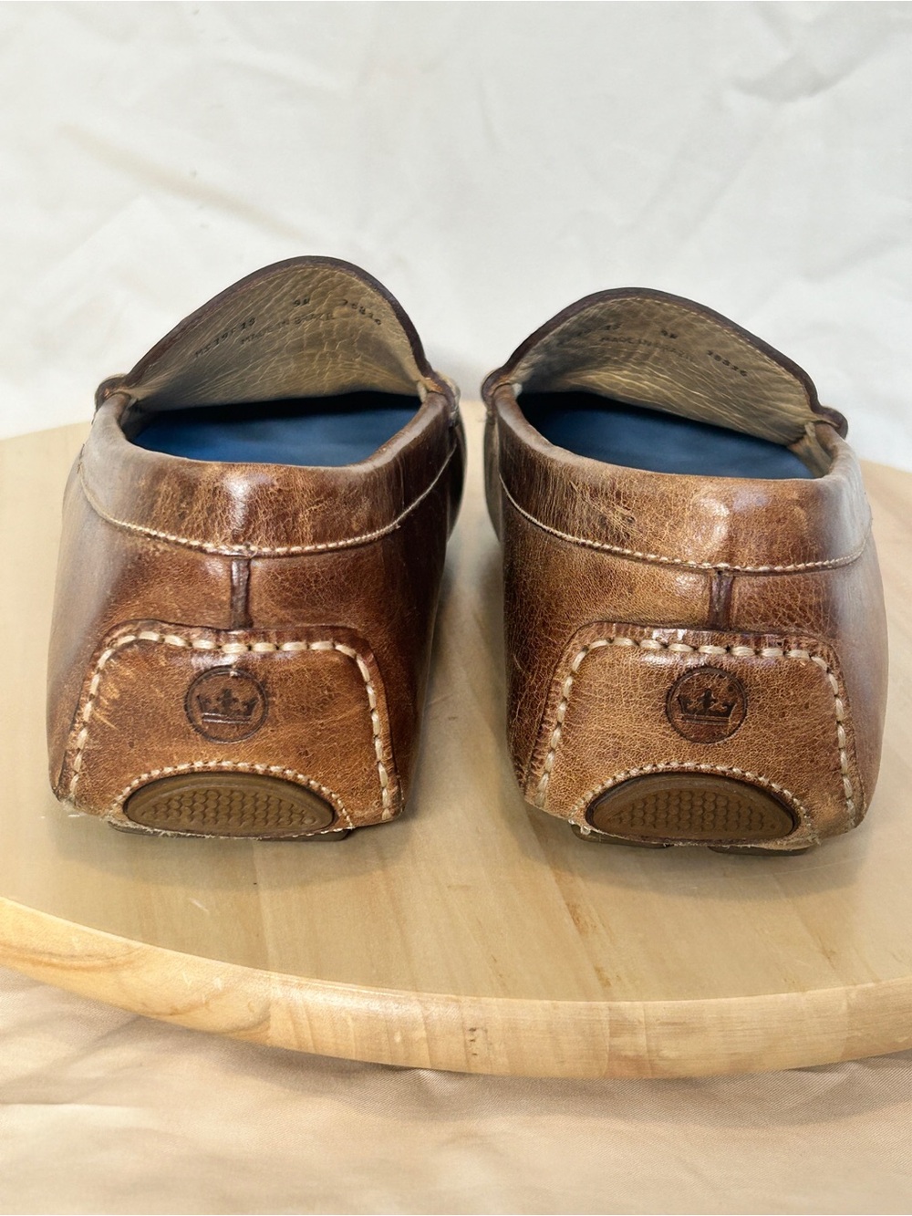 Peter Millar Men’s Brown Leather Slip-On Loafer Round Toe US 9 - Picture 5 of 8